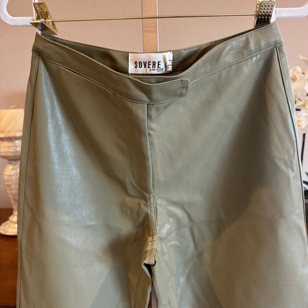 Sovere Influence Faux Leather Pant Green Tea Size S NWOT Sold Out - Picture 8 of 10